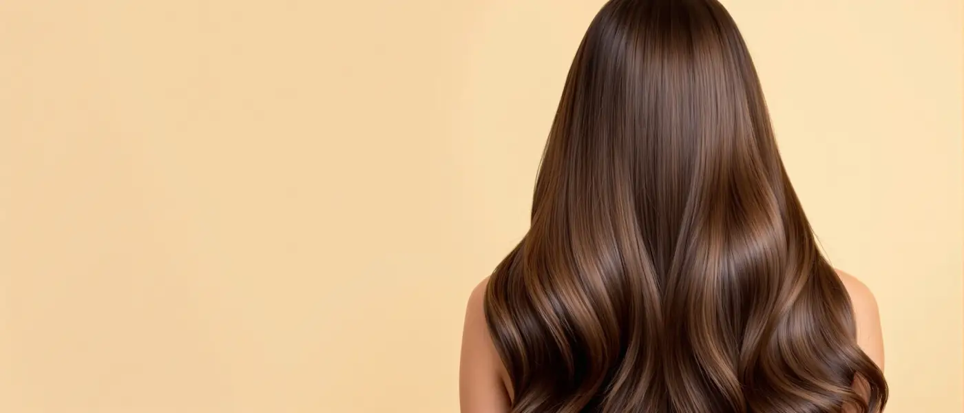 Cabello largo, sano y brillante cayendo por la espalda